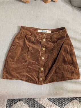 Brown Button Up Skirt 98% Cotton